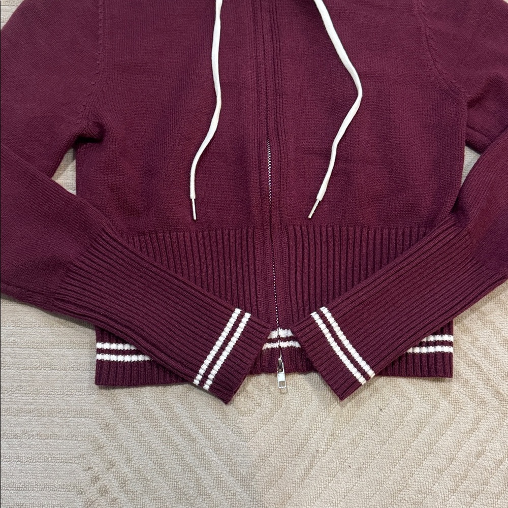 Pink Rose Maroon Zip-Up Hoodie Sweater. super soft material 
never worn
size s - Picture 4 of 6